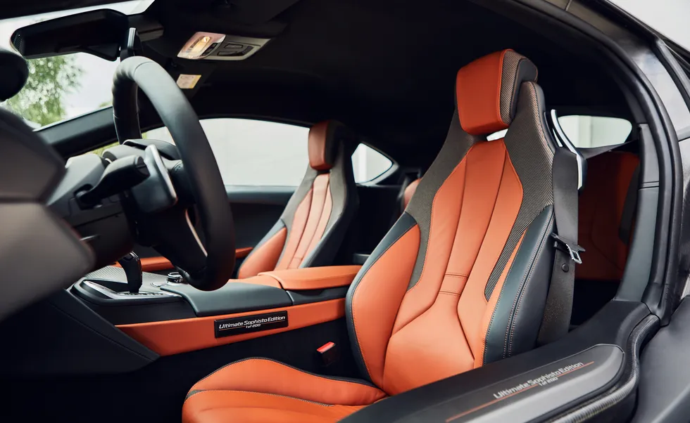 orange leather ultimate sophisto edition bmw i8 interior